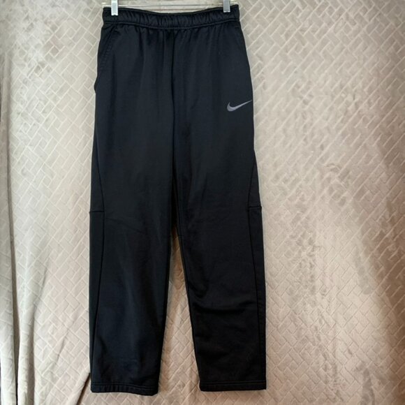 Nike Mens S Pants Black Dri-Fit Slim Straight Athleisure Running Swoosh Logo - Picture 1 of 16